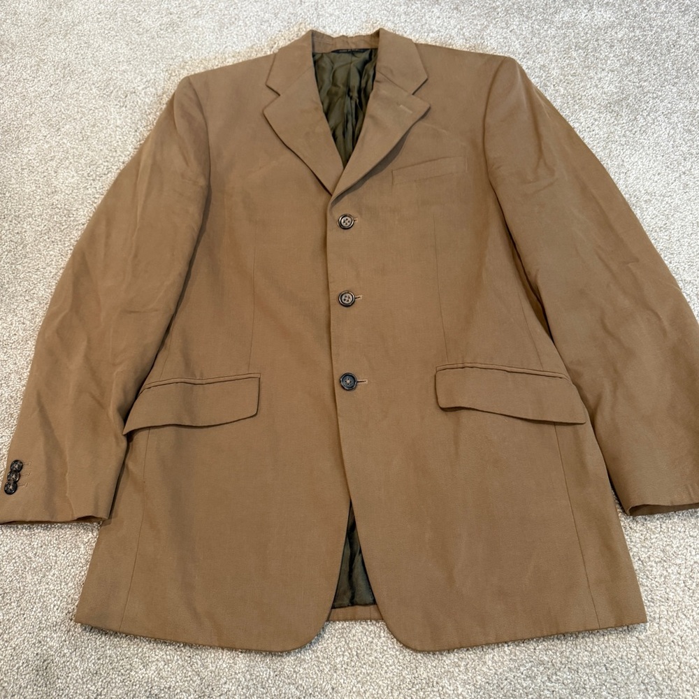 40R Men's Banana Republic Blazer Sandy Tan Sturdy Thick Cotton Sport Coat SOFT